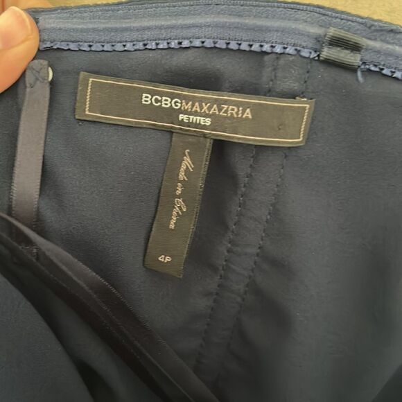 BCBGMaxAzria Amber Silk Strapless Maxi Dress in Navy - Picture 10 of 13